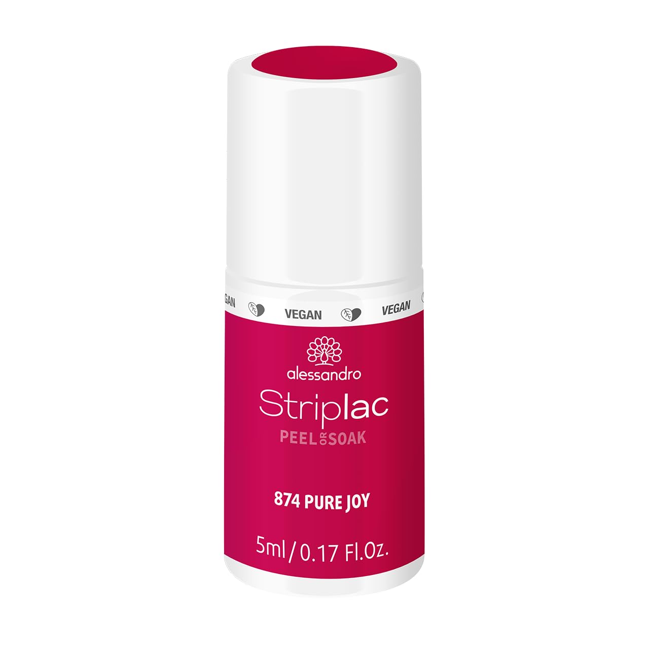 alessandro Striplac Peel or Soak - Emotions - Pure Joy - Vegan - LED Nail Polish in Pink/Pink - For Perfect Nails in 15 Minutes, 5 ml