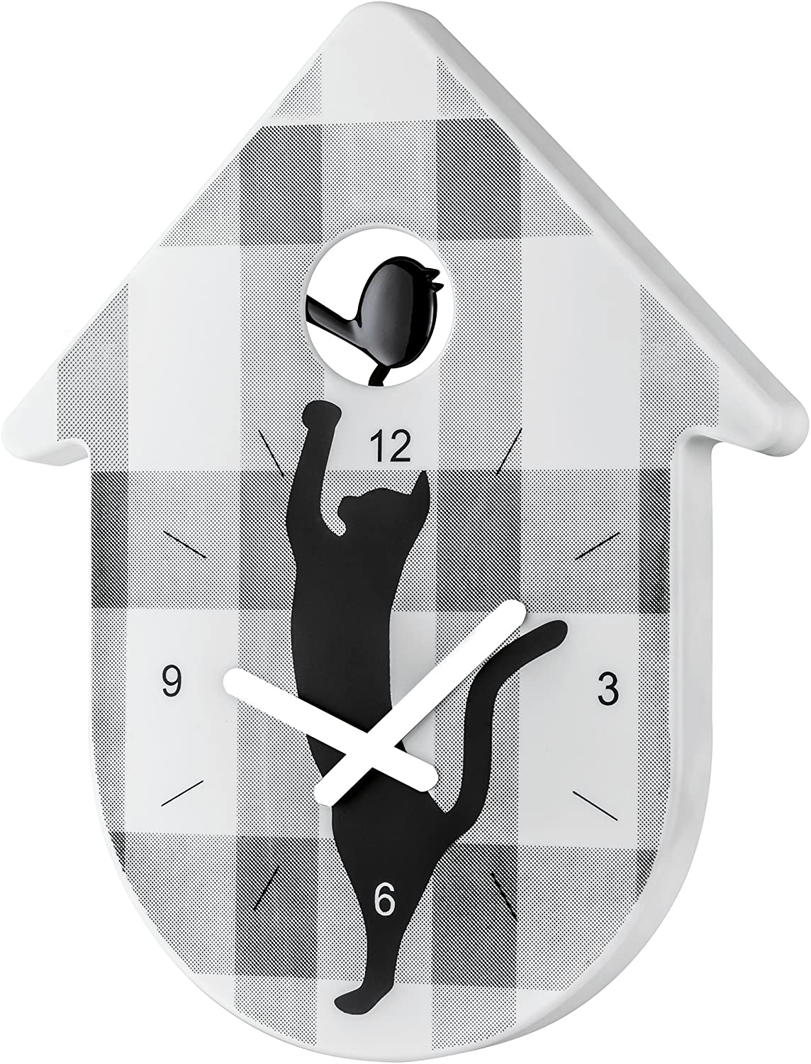 Koziol Wall Clock Toc-Toc Cat White