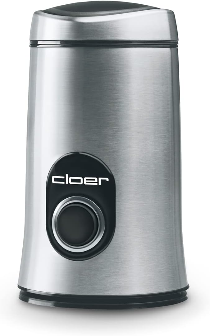 Cloer 7579 150W Electric Coffee Grinder for up to 50g Coffee Beans Frosted Stainless Steel Housing