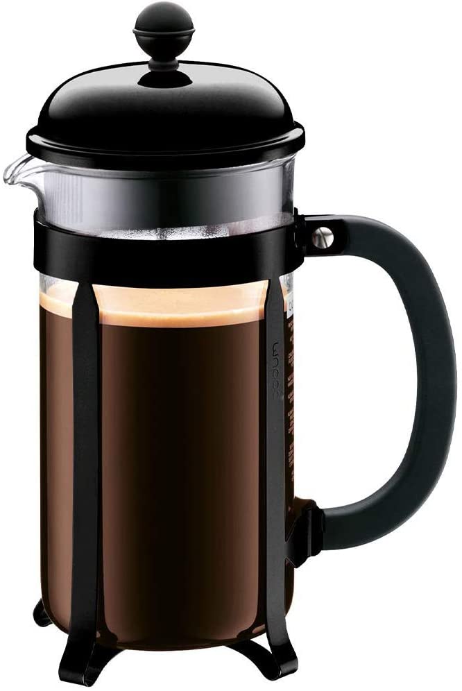 Bodum Chambord Coffee Maker 8 Cup Black Chrome Metal Bed Frame, 10.6 x 17.1 x 24.5 cm