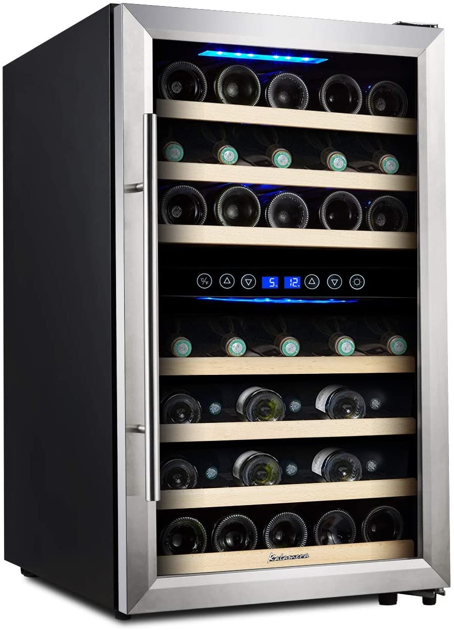 Kalamera Wine fridge 2 zones, 45 bottles, two cooling zones, free-standing