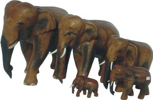 Kunsthandwerk Asien 1 running elephant, wooden elephant, height: 17 cm