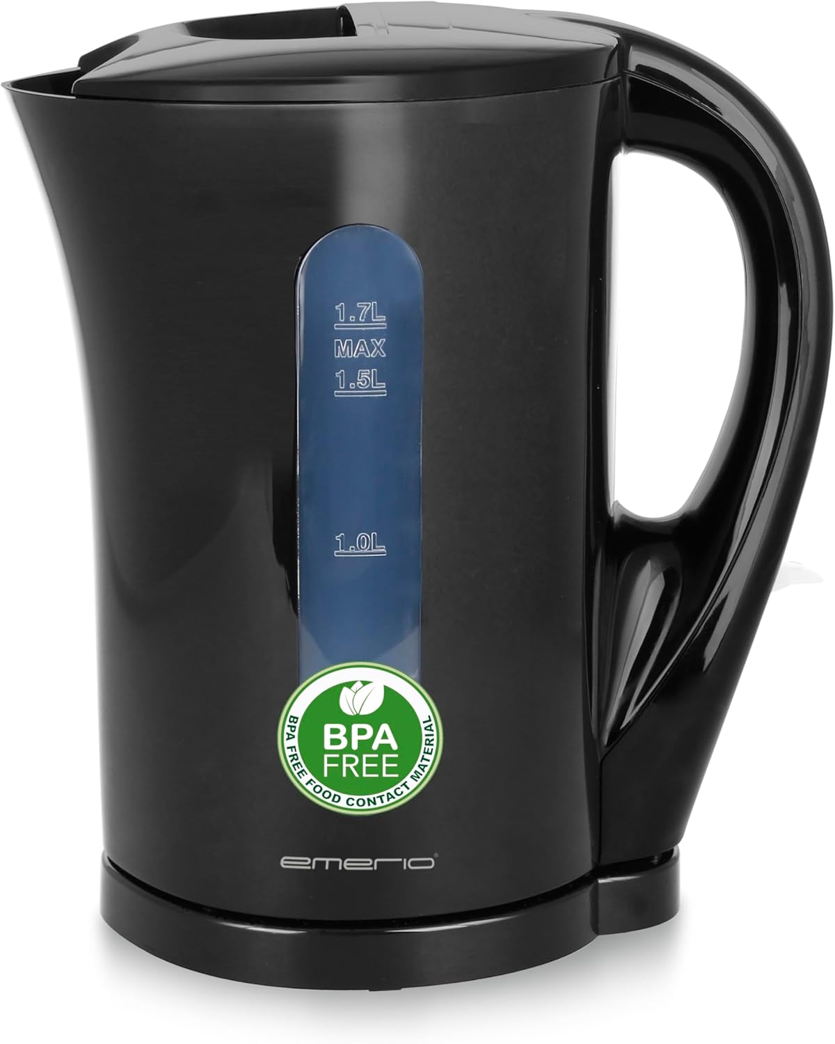 Emerio Basic Kettle | Plastic BPA Free | 1.7 L Volume with Illuminated On/Off Switch | Wireless | Auto Off | Overheating Protection | Removable Limescale Filter | 2200 Watt | WK-123483