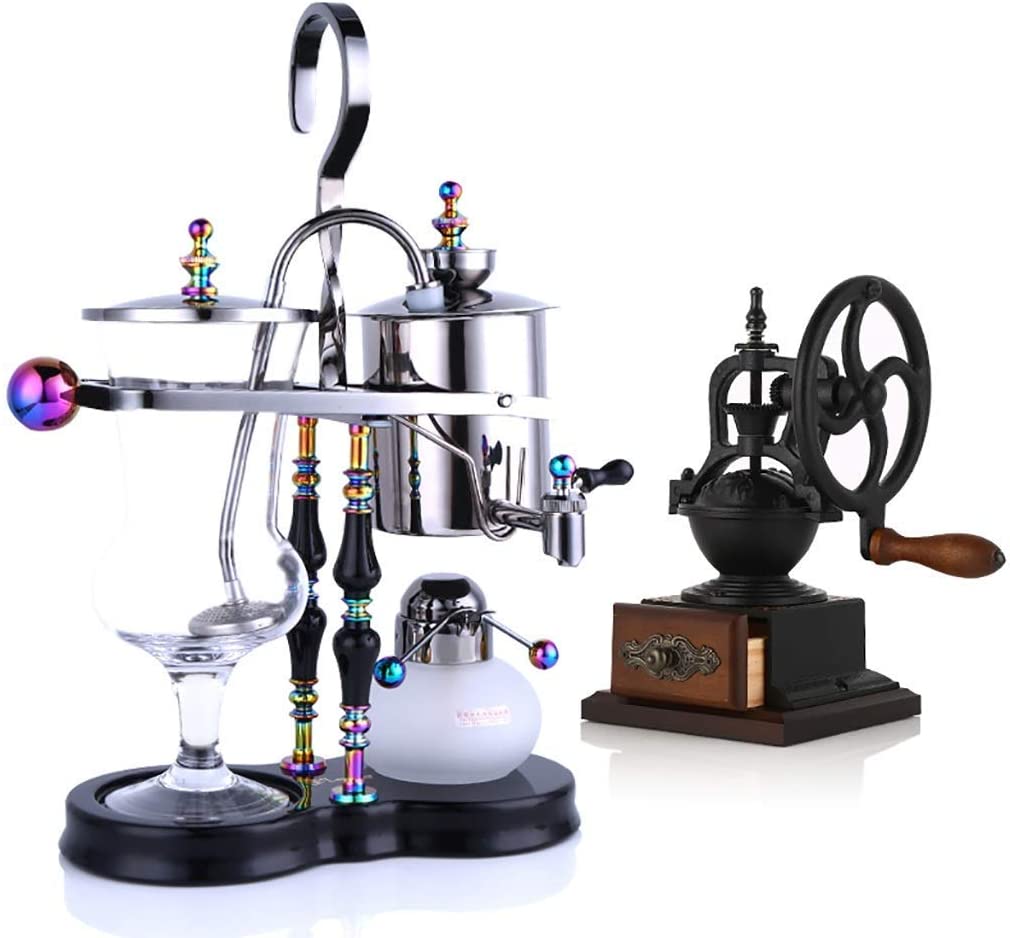 BJYG Siphon Coffee Machine Set Coffee Siphon Technia Adjustable Temperature Belgian Jug Large Hand Wheel Sander Vacuum Coffee Machines