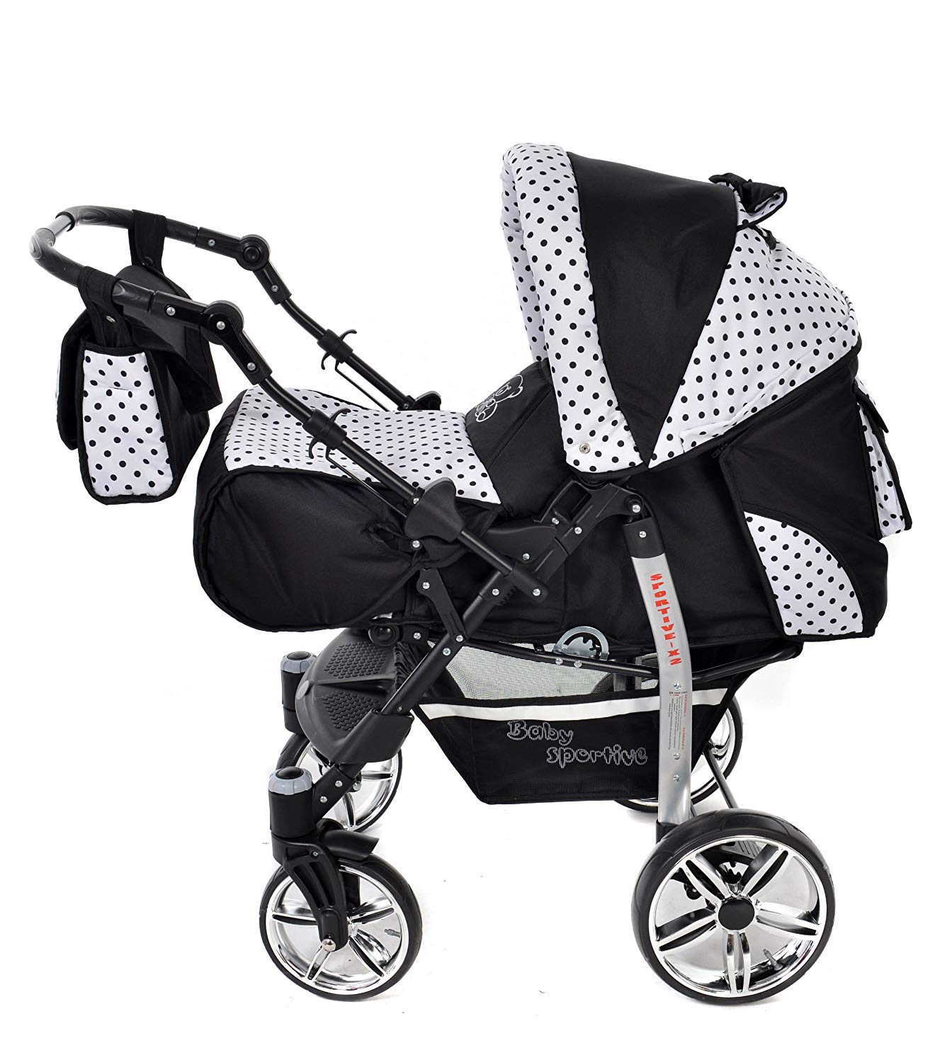 Baby Sportive You and Baby SPORTIV-X2 Kombi-Kinderwagen 3in1 | mit Zubehör | für Kinder ab der Geburt bis 3 Jahre | Gewicht 13 kg | Faltmaß mit Rädern B99 x T60 x H57