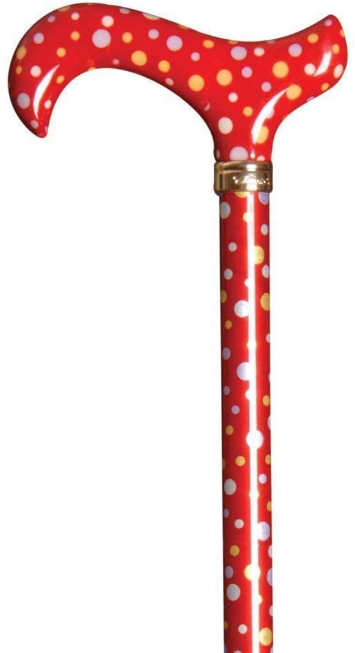 Classiccanes Funky & Fashionable Walking Stick – Red Polka Dot Design