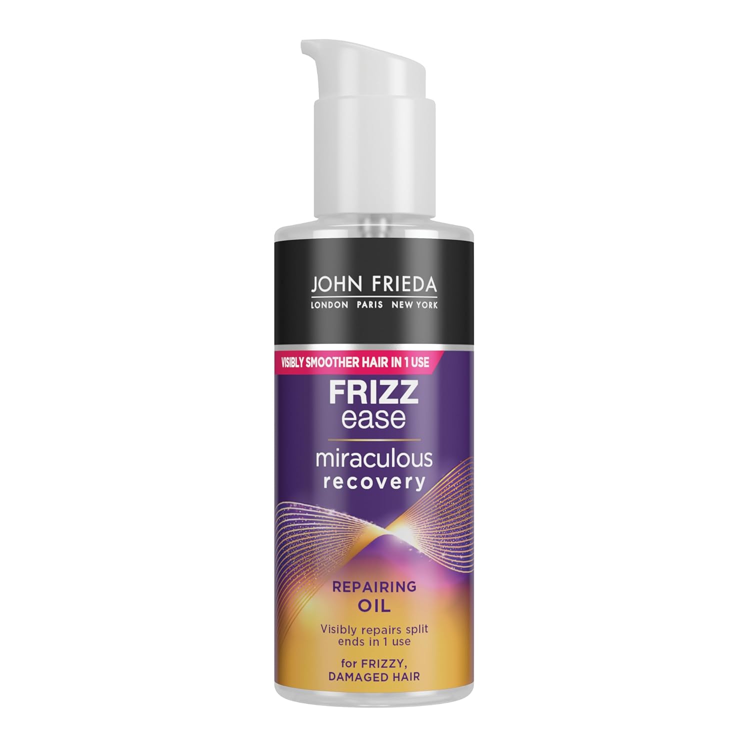 John Frieda Frizz Ease Hair Oil - Wonder Repair Series - Contents: 100 ml - Anti-Frizz Effect - Hair Type: Unruly, Frizzy, Damaged, Stressed