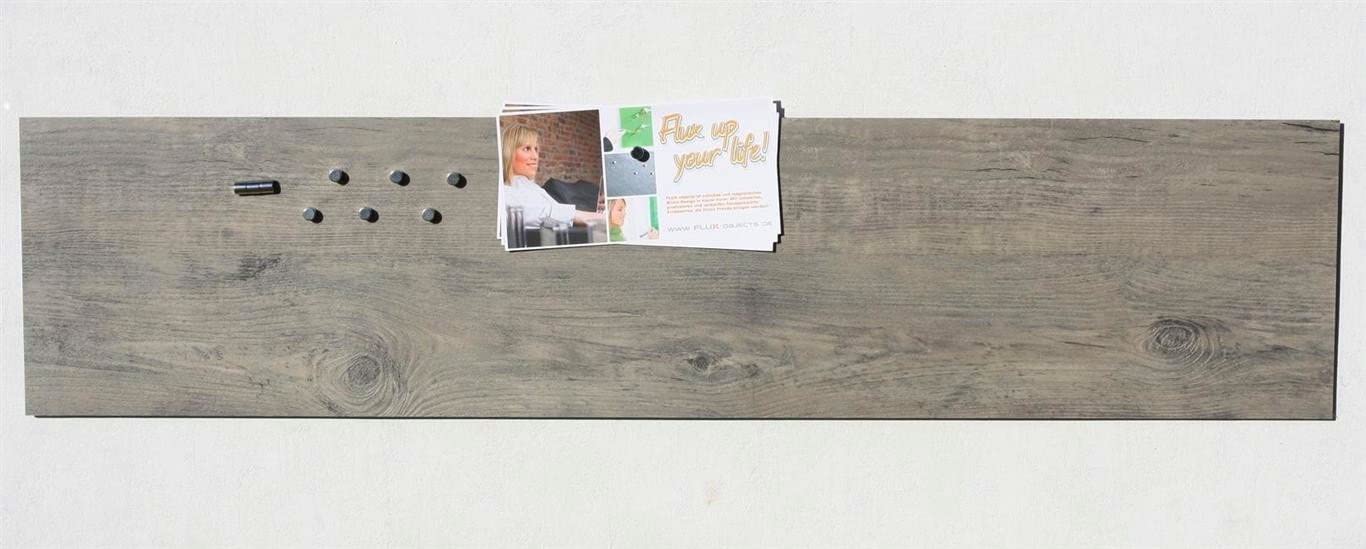 Unbekannt Magnet Board/Board In Wood – Oak Vinyl Grey Notice Board With Steel Backin