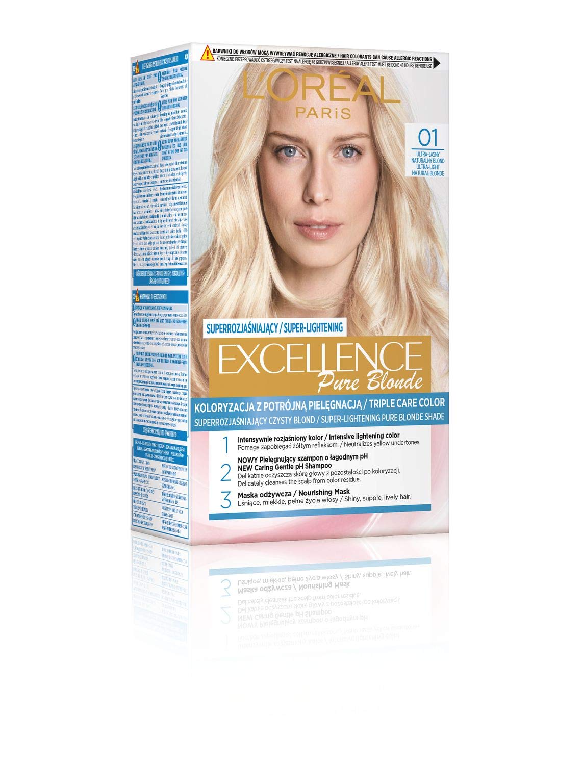 L'Oréal Paris L\'oreal Loreal Excellence Cream Hair Dye 0.1 Super Light Natural Blonde, ‎0.1 bright