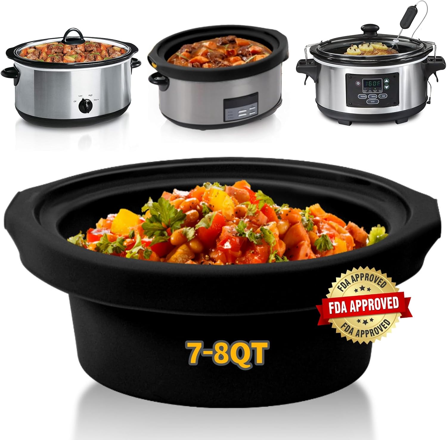 Maywe Tanso Slow Cooker Liners for Crock Pot 8 Qt, Maywe Tanso for Pot Holders for 8 Quart Oval Slow Cookers, Reusable and Leakproof, Dishwasher Safe, BPA Free