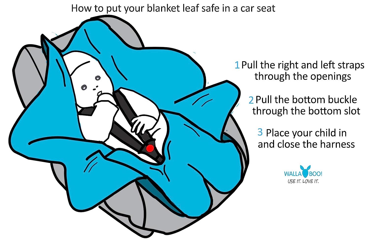 Wallaboo Leaf Swaddling Blanket for Baby Car Seat for Pram, Buggy, Cotbed, Beautiful Flower Shape, Suede and Cotton, 85 x 85 cm, 0-12 Months, Green