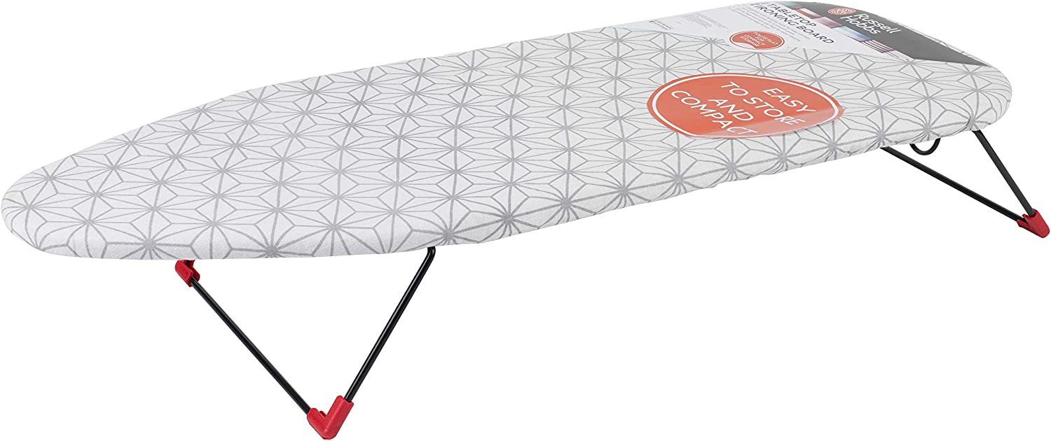 Russell Hobbs LA054012EU7 Table Hanger Board + Russell Hobbs Plastic 27 L Black / Grey LA053879GRYEU Oval Folding Tray, 27 L Large Laundry Basket, Silicone Foldable