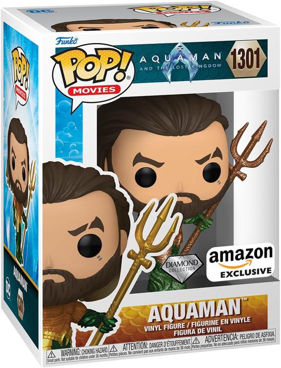 Funko Pop! Movies: DC - Aquaman and The Lost Kingdom Aquaman - Aquaman - Diamond Glitter - Amazon Exclusive - Vinyl Collectible Figure - Gift Idea - Official Merchandise - Movies Fans