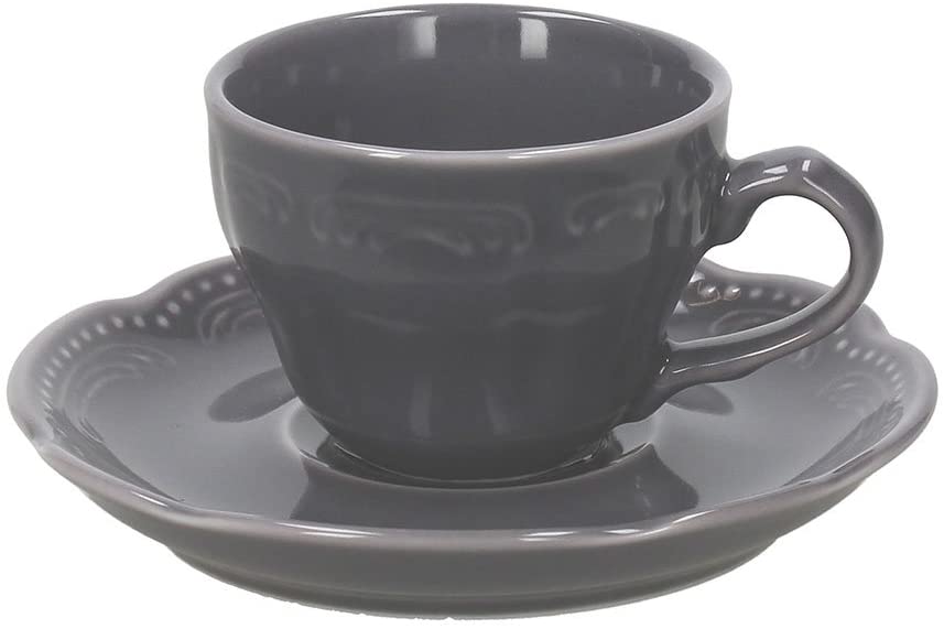 Tognana Charm Set 6 Coffee Cups with Saucers Porcelain, London Grey