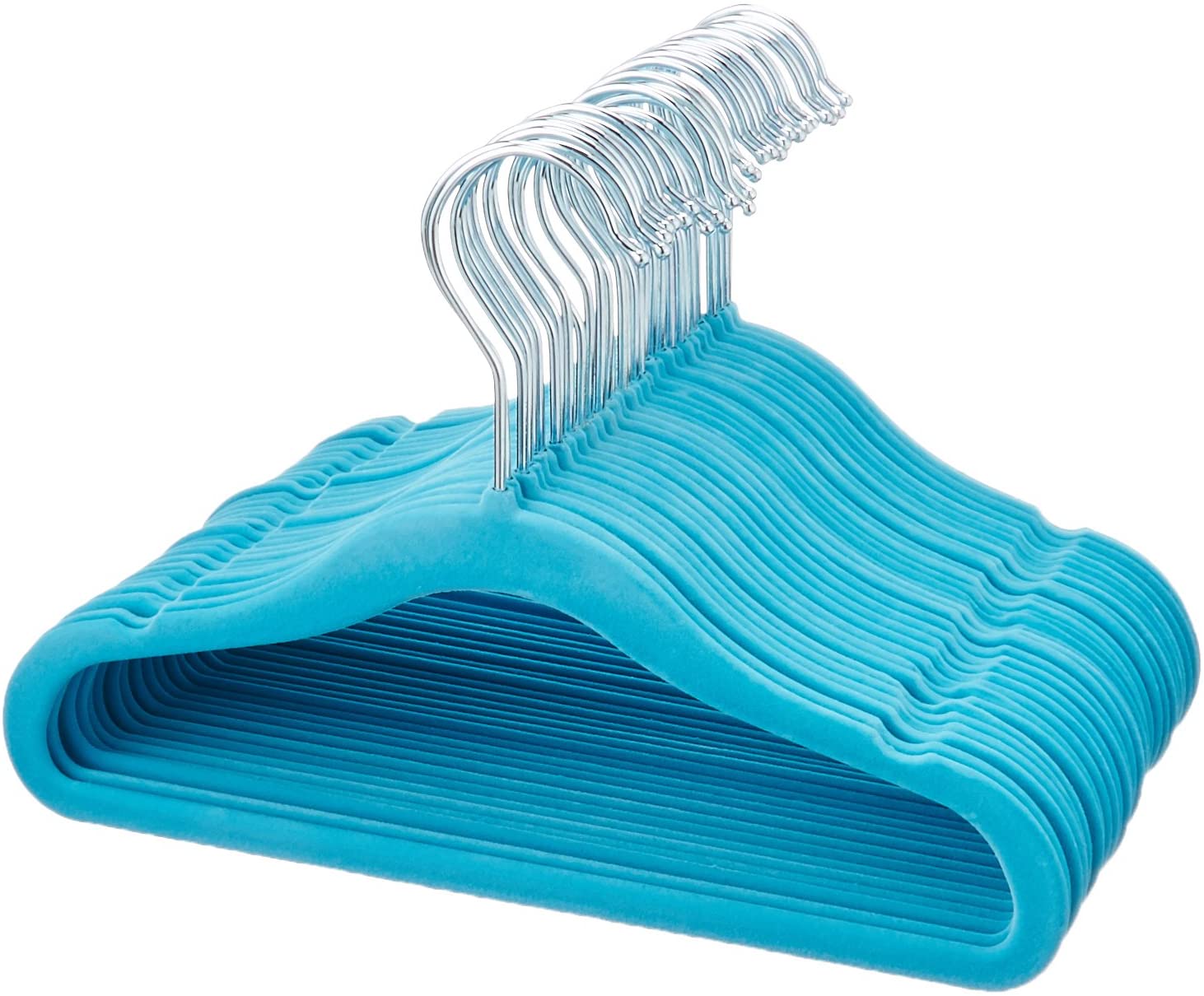 AmazonBasics Amazon Basics Kids’ Velvet Coat Hangers, Pack of 30, Blue