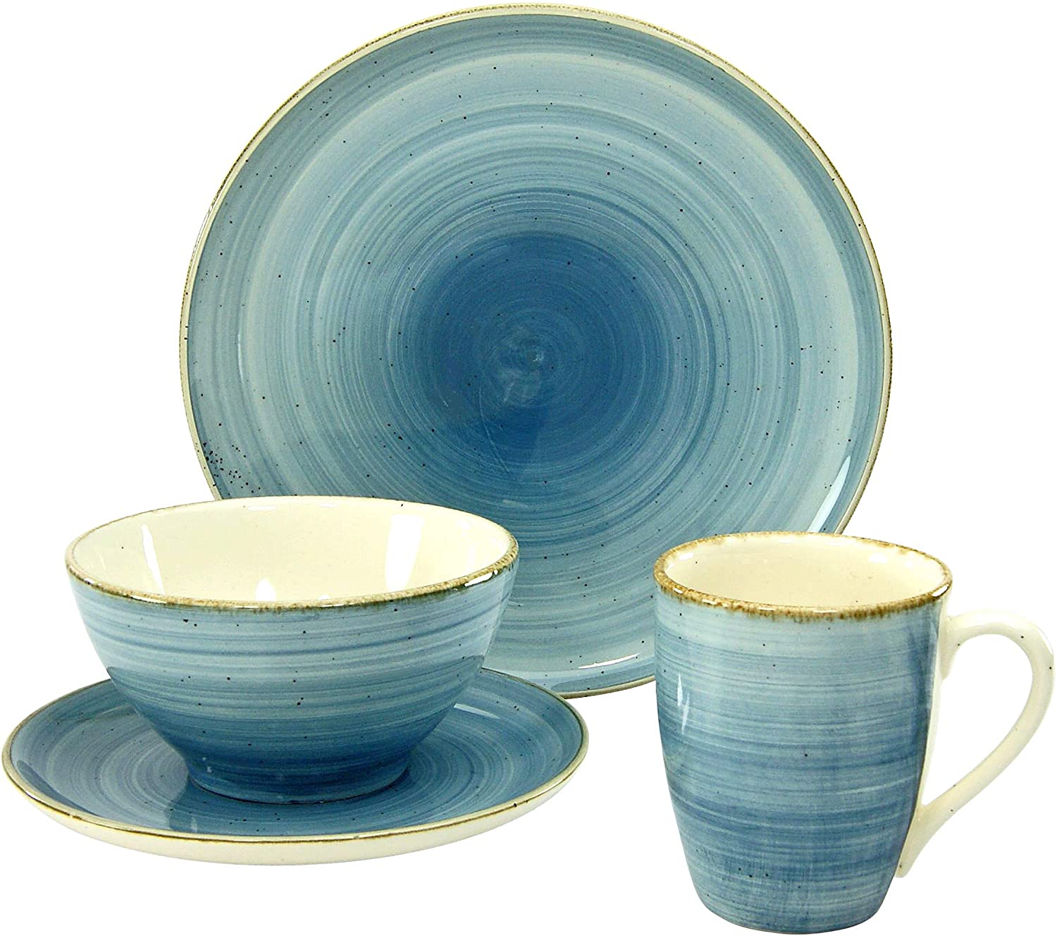Creatable 20814 Brush Nordic Series Tableware Set 6 Pieces Stoneware Blue