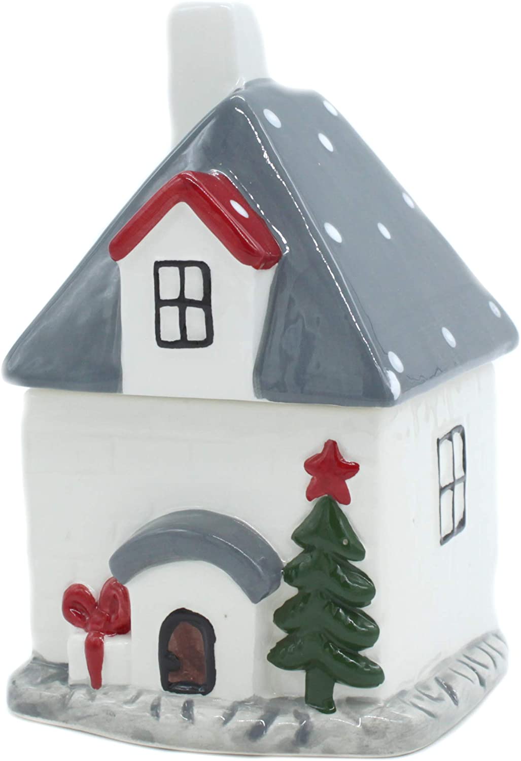 DARO DEKO Daro Decorative Ceramic House With Lid 10.5 Cm X 17.5 Cm