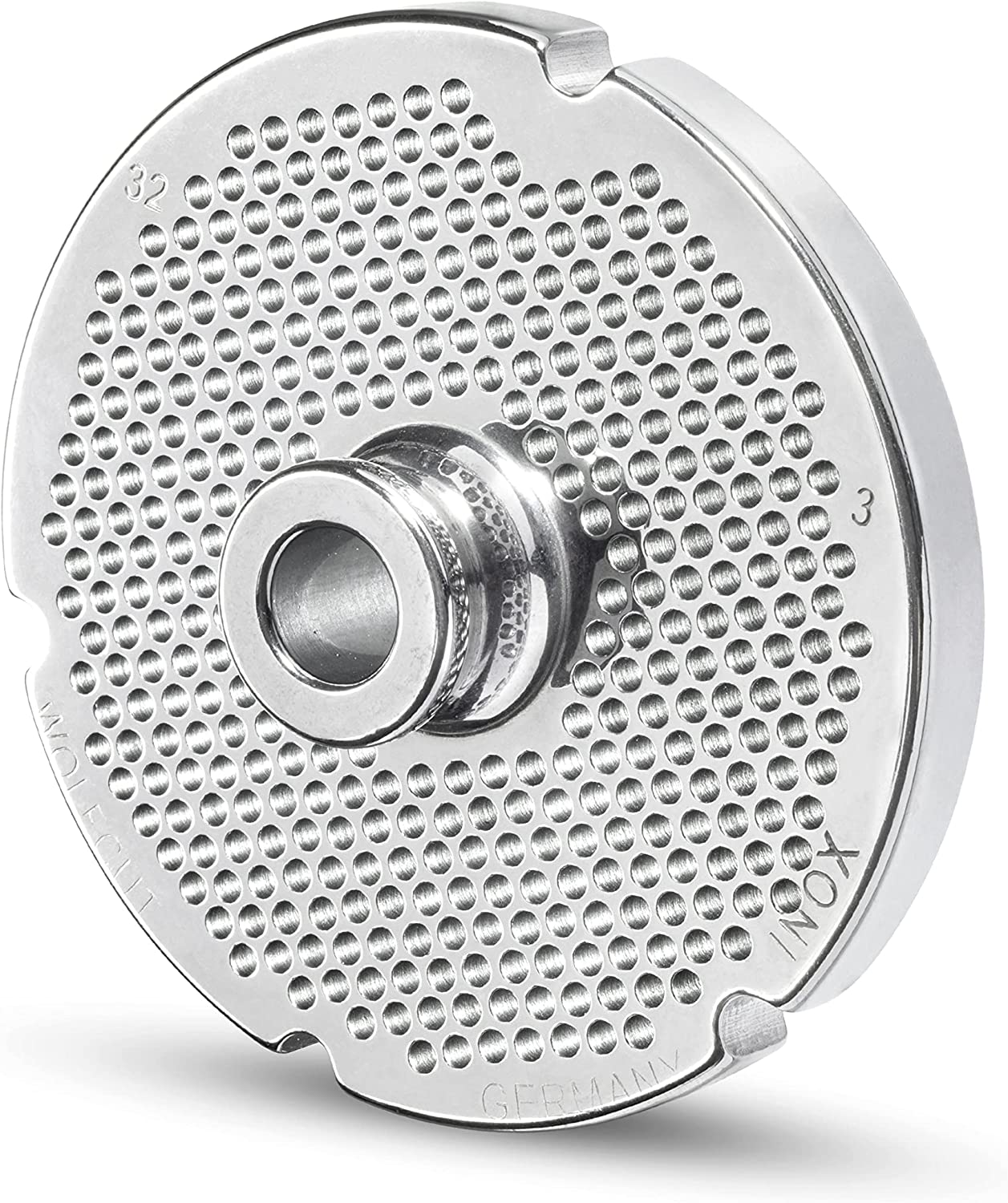 WOLFCUT - Meat grinder discs with hub and 4 grooves for all standard meat grinder sizes 32 (3.0 mm).