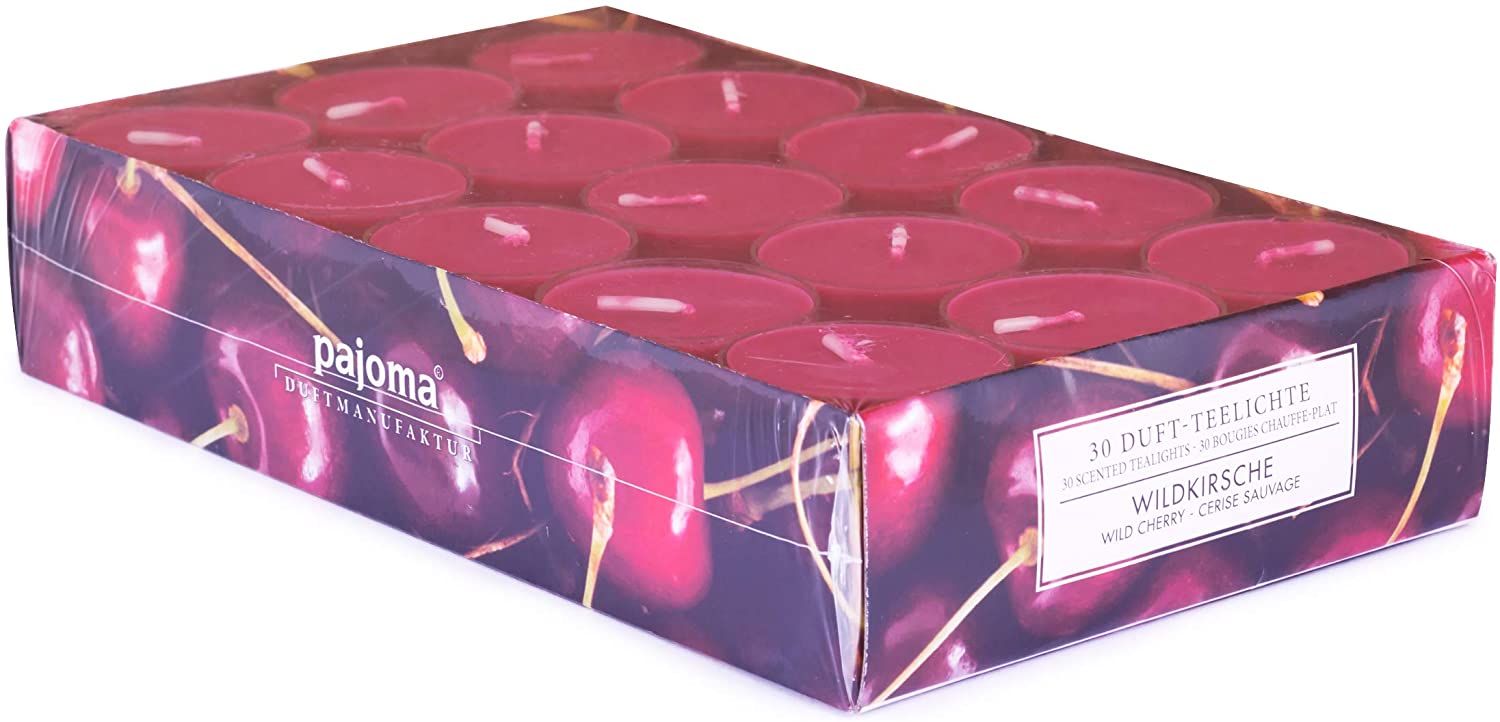 Pajoma Duftteelicht Wildkirsche, 90 Stück (3 X 30Er Pack) In Verschiedenen 
