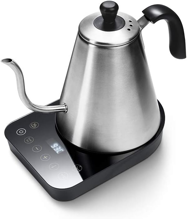 Tchibo Electric Kettle, 800ml Capacity, Gooseneck Kettle, Temperature Hold Function, Quick Boil Function, LED Display, for Coffee, Stainless Steel