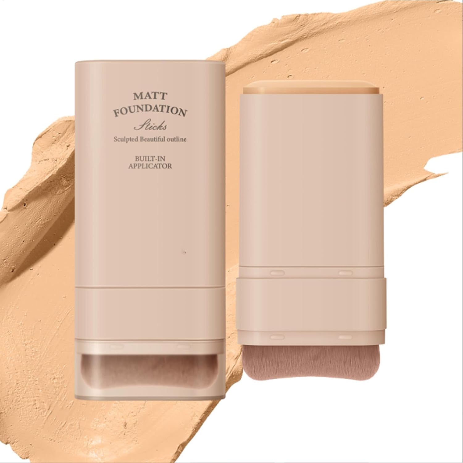 Tamoiup Derolr Foundation Stick, Multi-Purpose Makeup Foundation Stick with Brush, Pimple Concealer, Portable Foundation, Face Cosmetics for Dating, 20 g