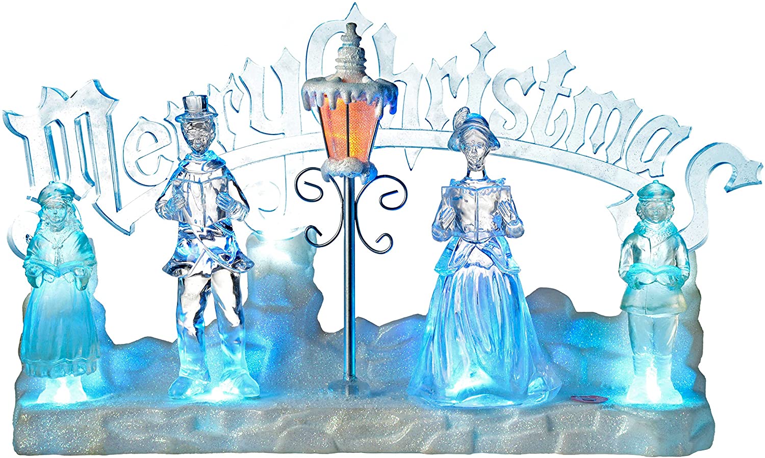 WeRChristmas 42 cm Acrylic Christmas Musical Scene with LED Light, White
