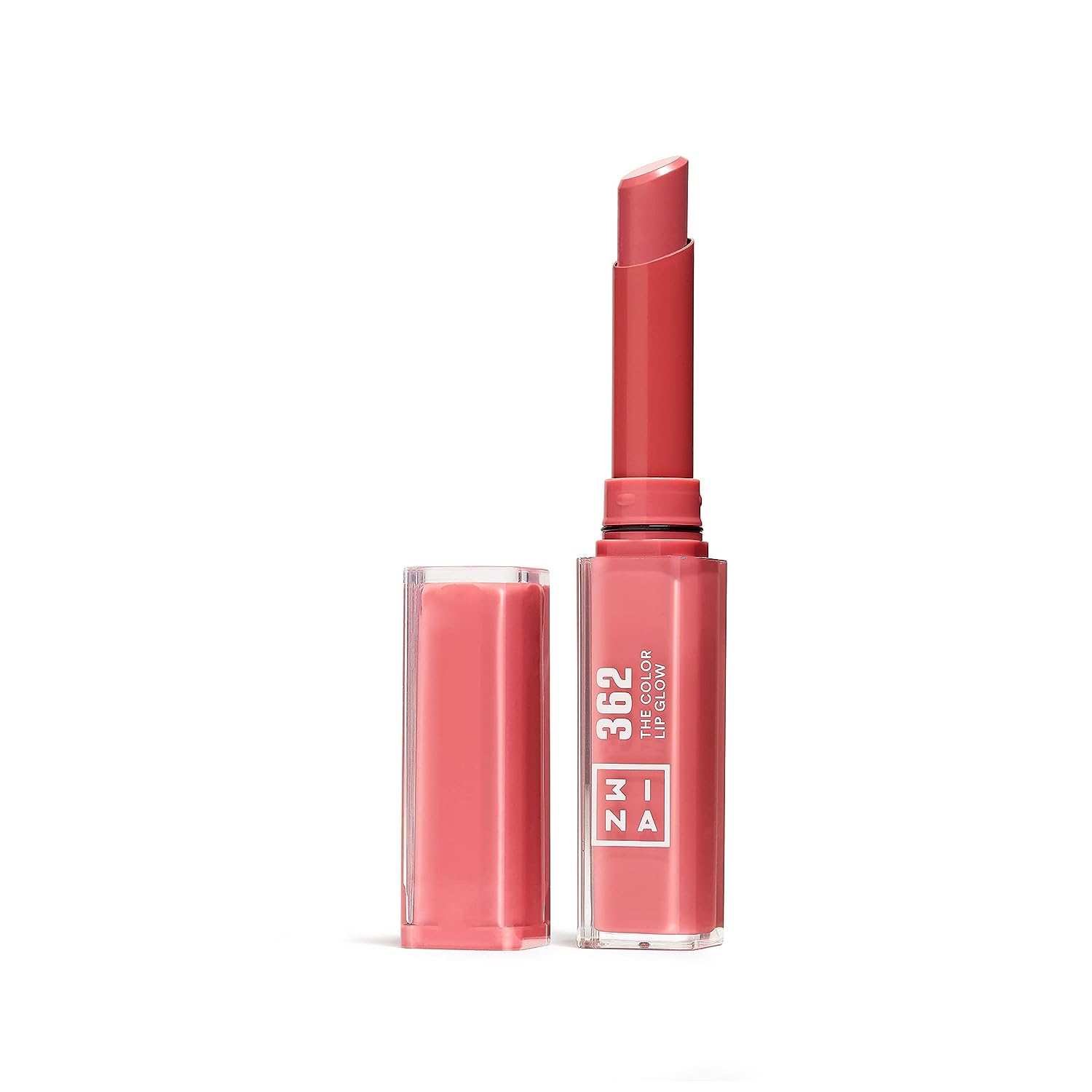 3ina Makeup - The Colour Lip Glow 362 - Delicate Pink Lipstick - Glowy Juicy Lip Stick with Vitamin E for Nourishing Lips - Lip Balm Highly Pigmented - Vegan - Cruelty Free