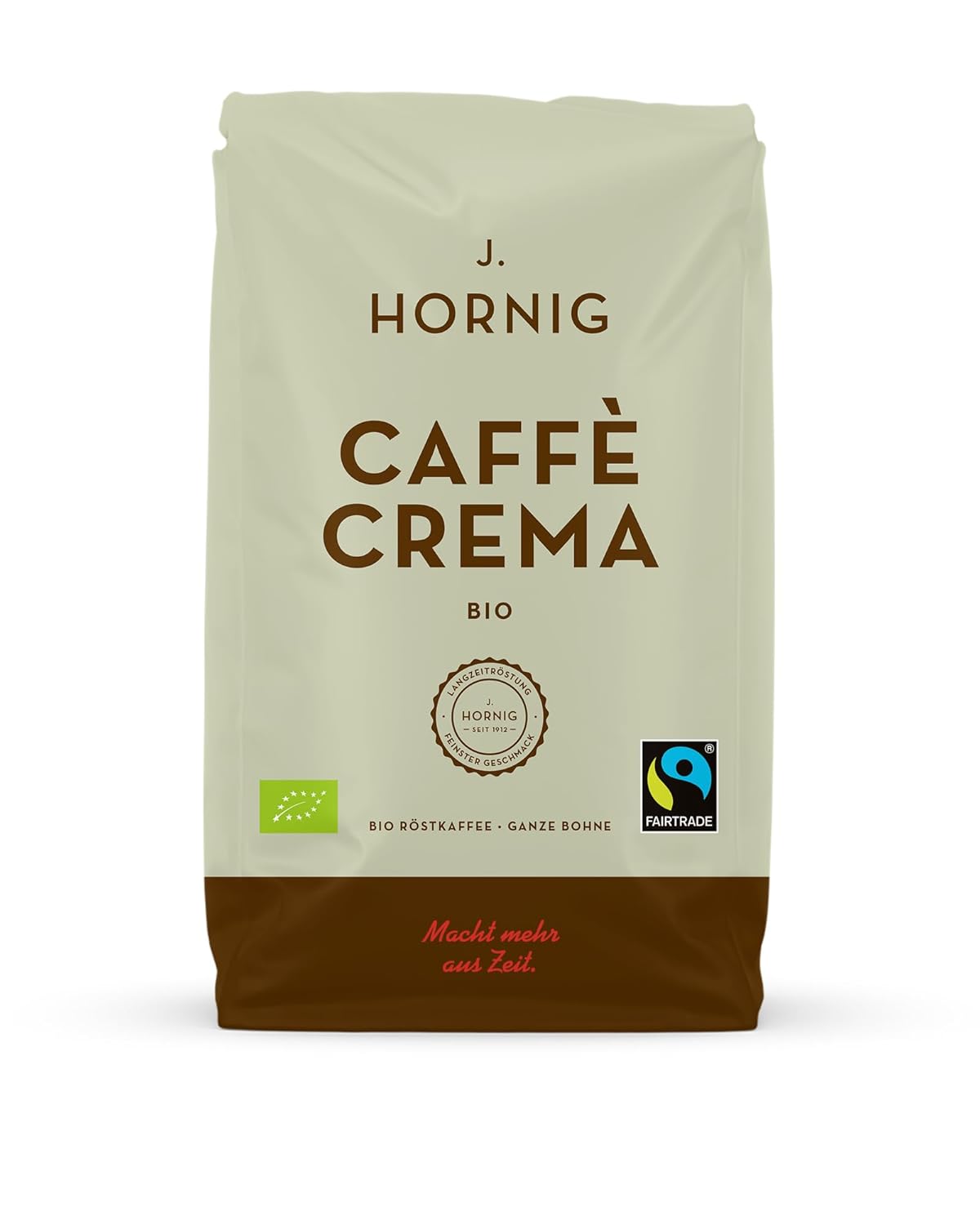 J. Hornig Coffee Beans Espresso Bio & Fairtrade, Caffè Crema Bio, 1 kg Whole Beans, Chocolate Flavor, for Fully Automatic Machines, Portafilter Machine and Espresso Maker