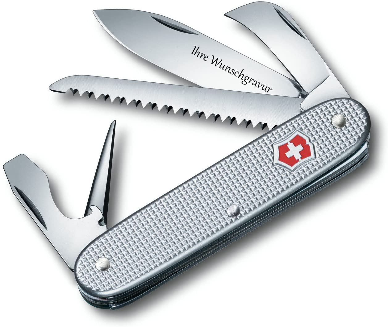 TR Pioneer Alox silber gerippt Pocket Tool with FREE ENGRAVING