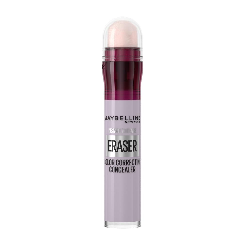 Maybelline New York Instant Anti-Age Eraser Colour Corrector Concealer, Ultra Easy Colour Correction for an Even Complexion, Purple, 6.8 ml