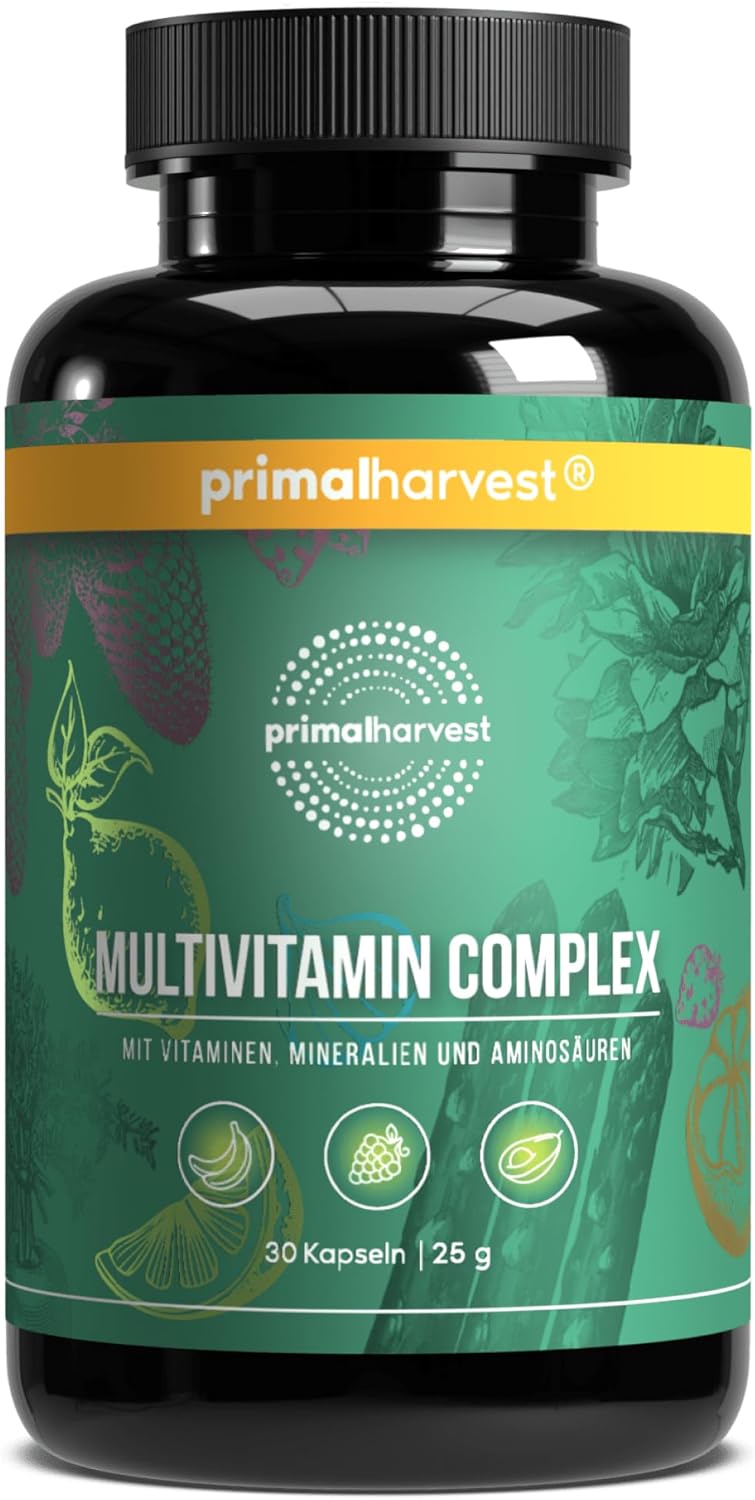 Primal Harvest Multivitamin Tablets (30 Servings) - High Dose - Multivitamin Capsules with Essential Vitamins - Vitamin A, C, D, K and Minerals such as Biotin, Zinc, Folic Acid (1 Pack (60 Count))