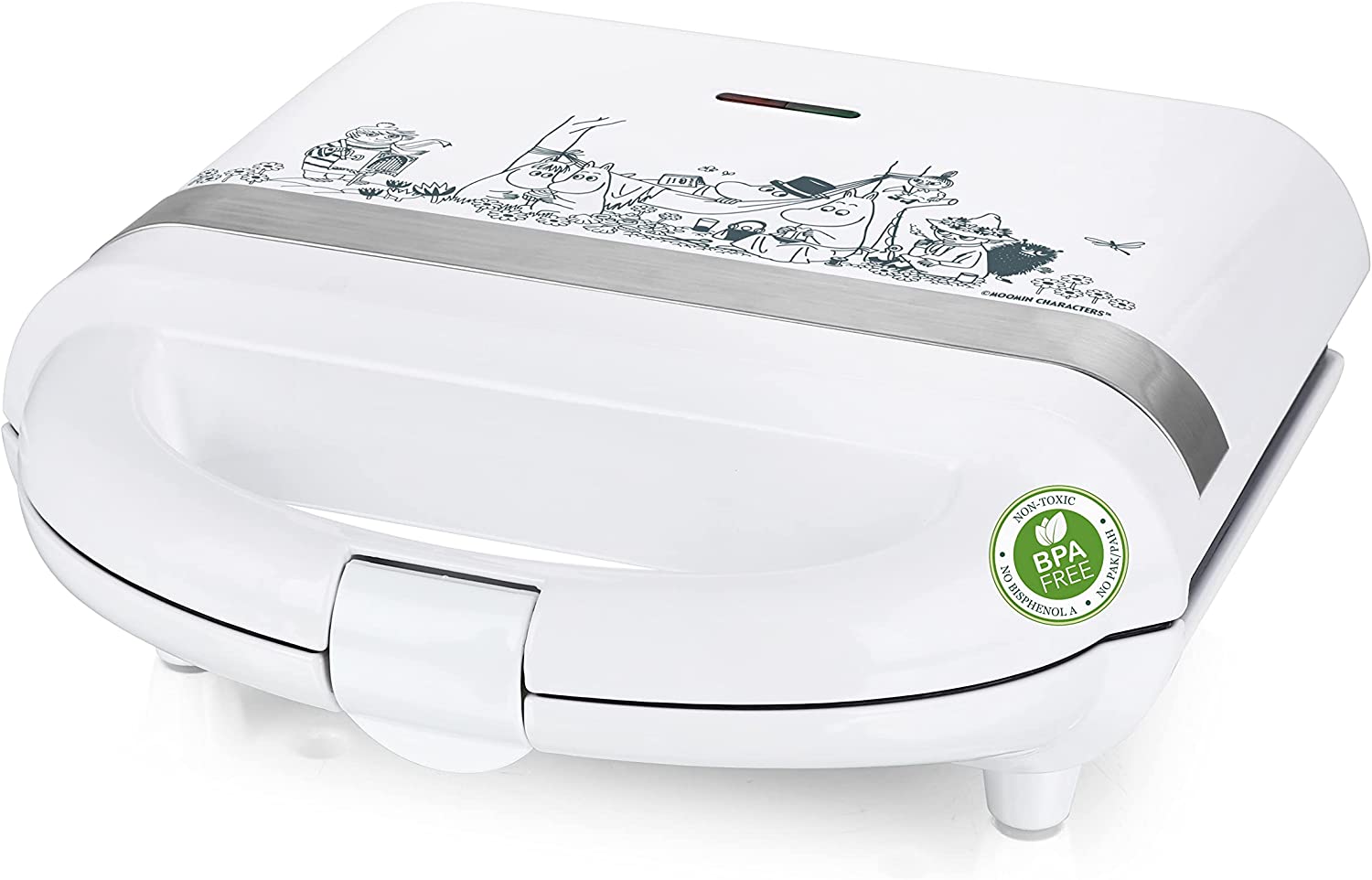 Emerio MOOMIN Double Sandwich Maker, BPA Free, Classic Shape for Triangular Sandwich, Easy to Clean, Non-Stick Coating, Heats Quickly, Quick and Easy to a Delicious Snack, 700 Watt