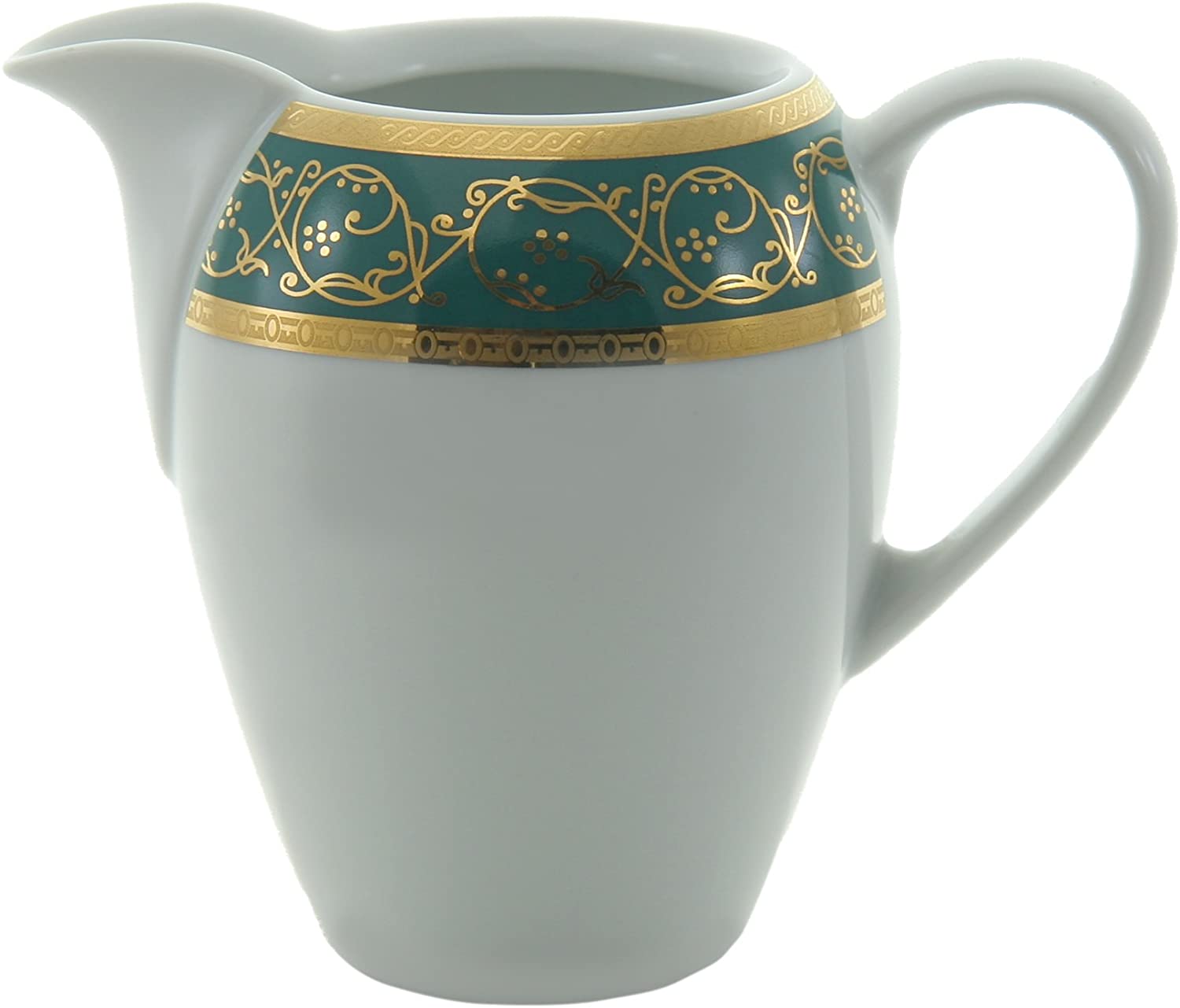 Bohemia Saphyr Greca Milk Jug Porcelain, Green, 5 x 5 x 12 cm