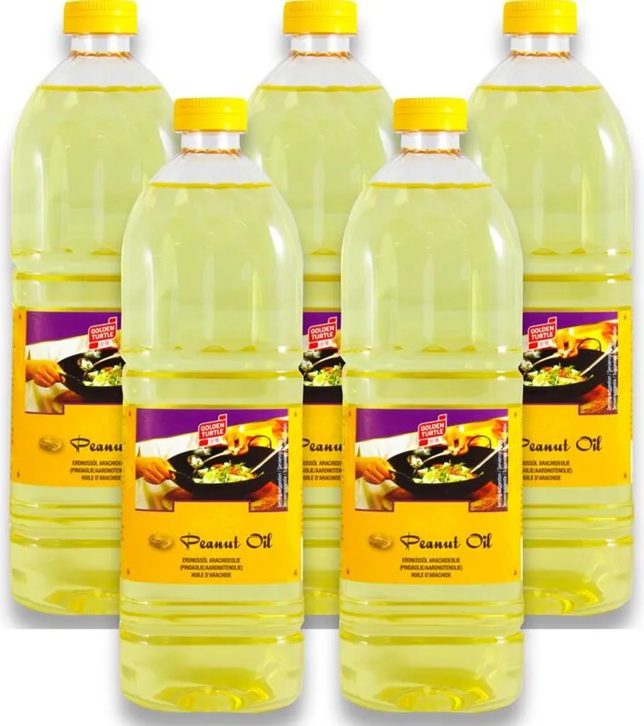 Golden Turtle Pack of 5 Peanut Oil (5x 1L) | Arachid Olie | Peanut oil