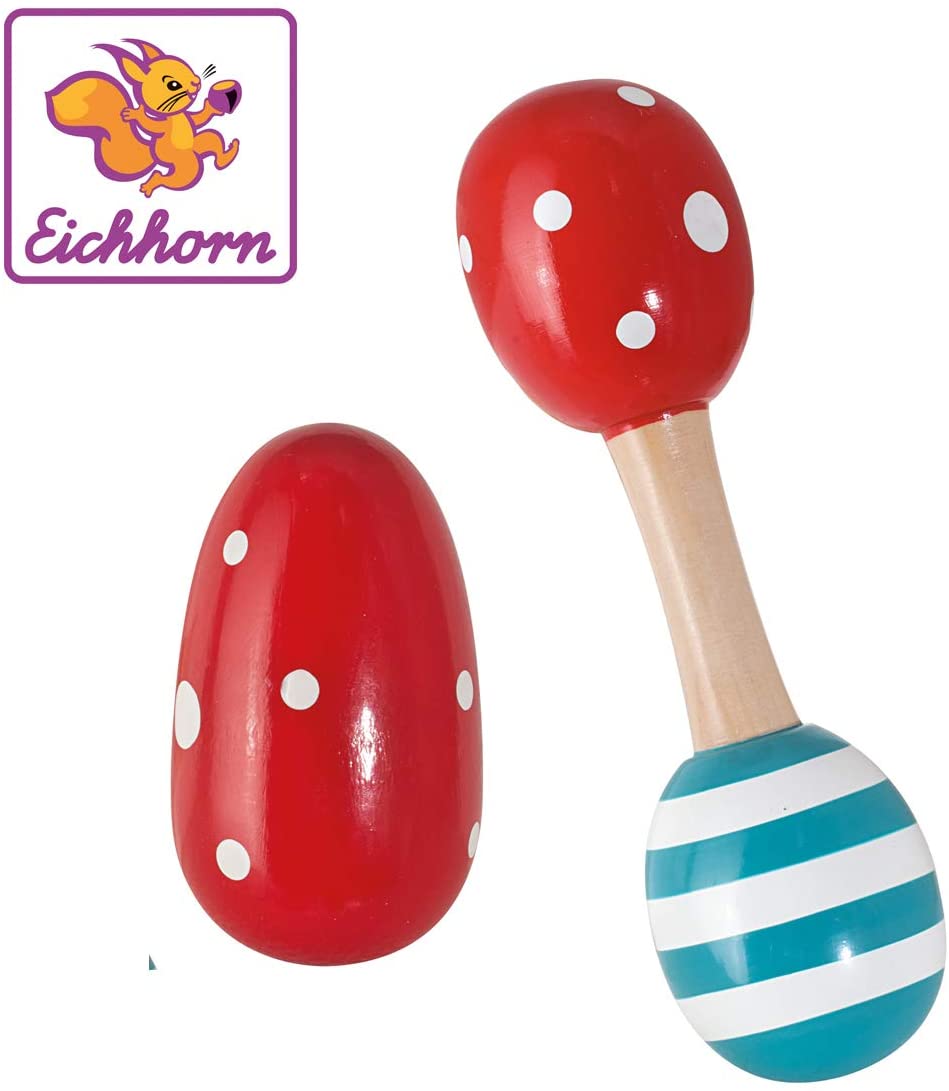 Eichhorn 100003407 Music Set with Dual Maraca Egg Maraca, 2-Piece, Oak