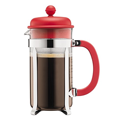 Bodum 1 Litre 34 Oz 1-Piece 8-Cup Stainless Steel Frame Caffettiera Coffee 