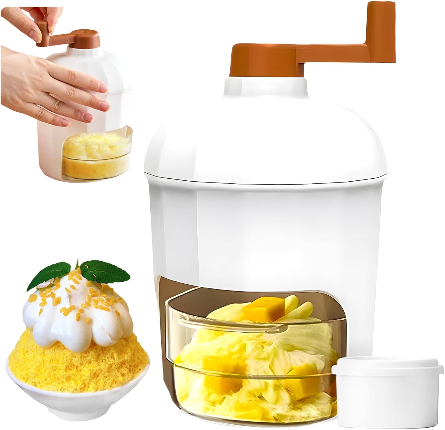 Shyllin Manual Ice Crusher, Ice Crusher with Ice Mould, Shaved Ice Maker, Manual Ice Crusher, BPA Free, Suitable for Making Cocktails, Smoothies, Ice Cream