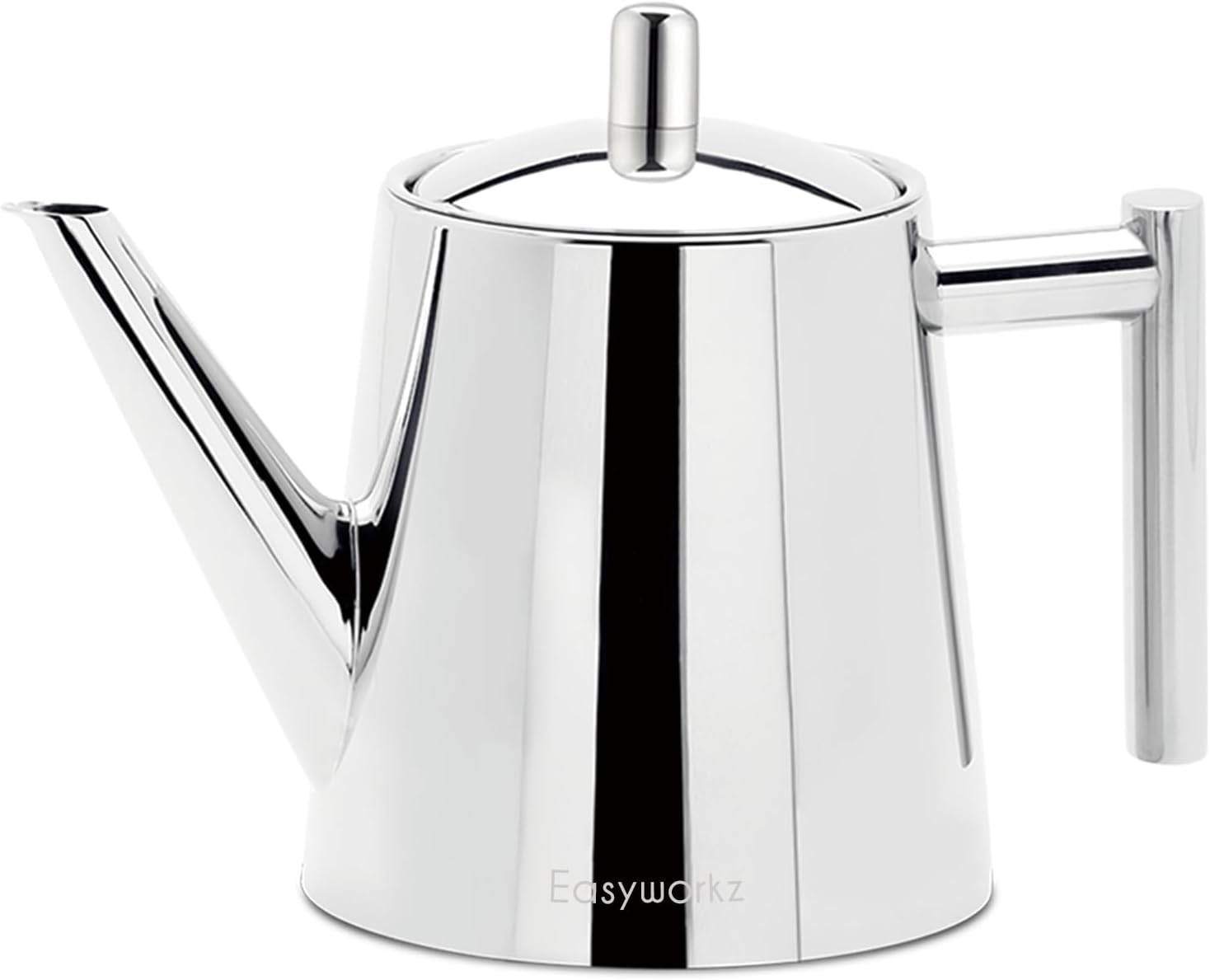 Easyworkz Stainless Steel Double Wall Teapot with Removable Infuser Perfect for Brewing Your Favorite Tea 1000ml Chrome
