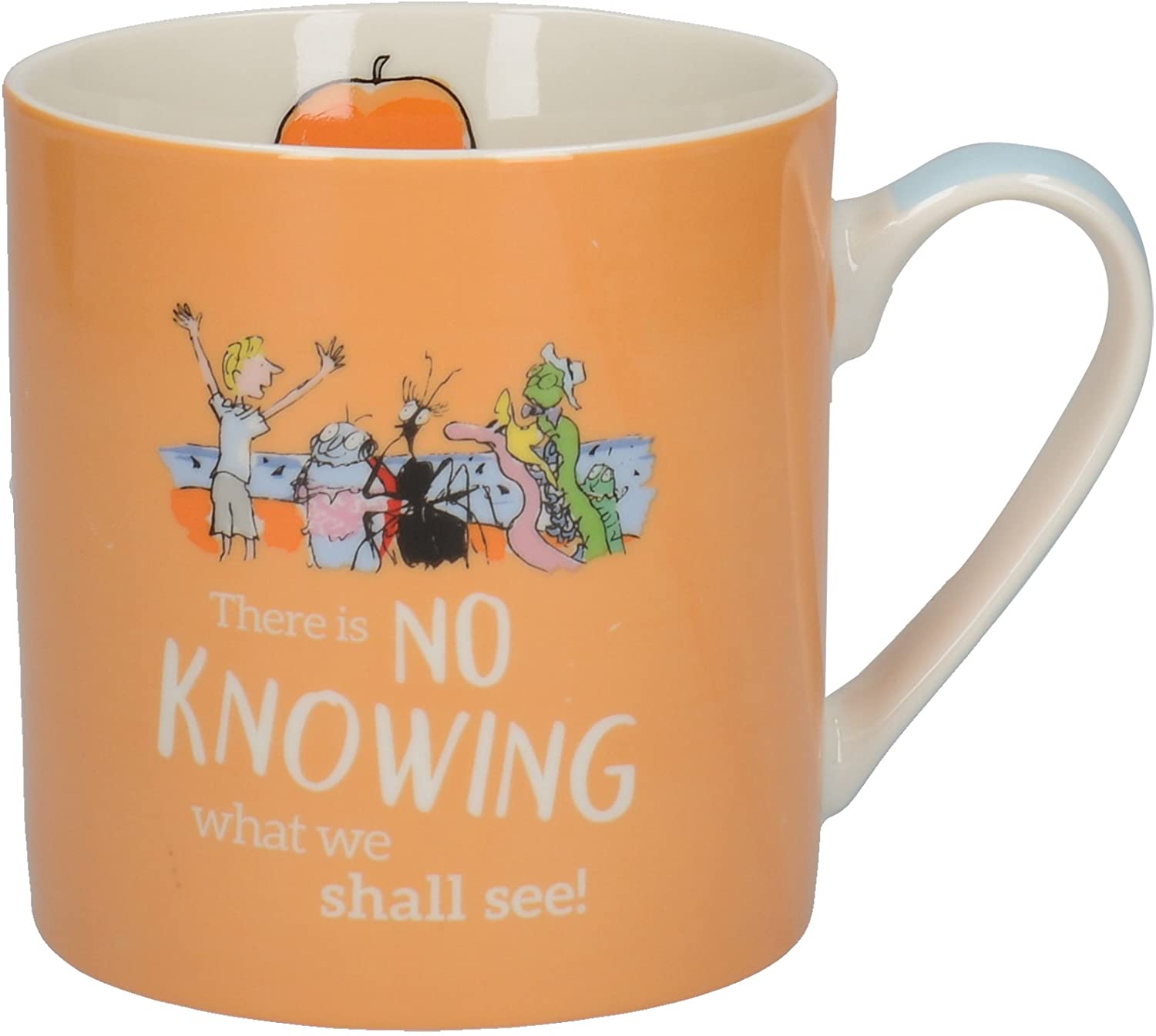 Creative Tops Roald Dahl Fine China Mug with Quentin Blake Illustration, 450 ml, Peach Porcelain, 11 x 11 x 8.5 cm