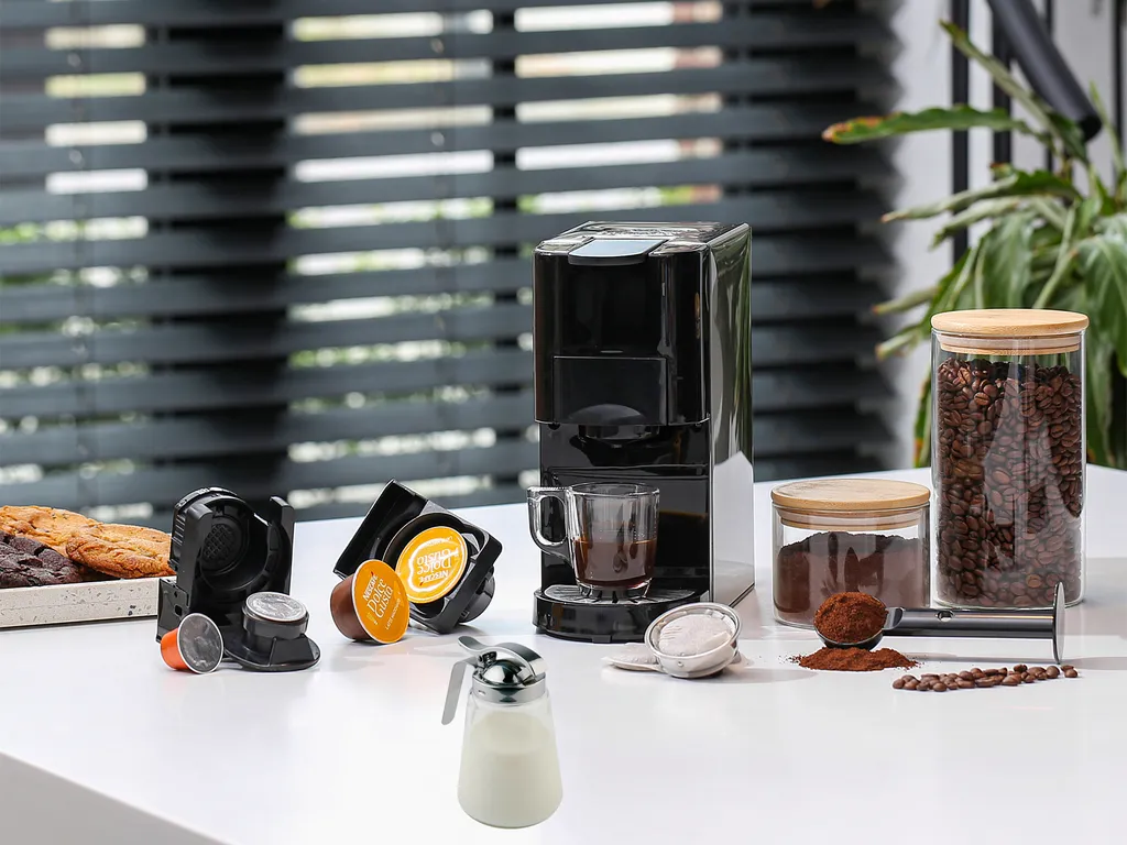 Setpoint 5-in-1 Multi-Capsule Coffee Machine for ESE Capsules & Powder, Milk Jug, 1450W