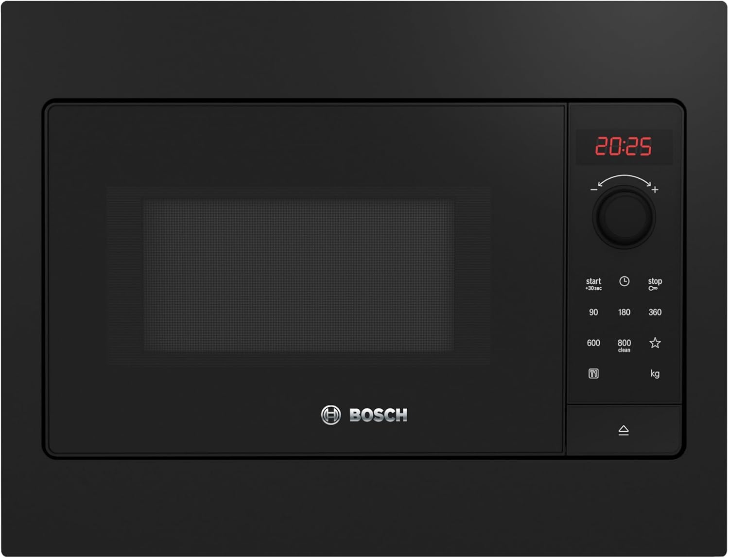 Bosch Store Bosch BFL523MB4 Series 2 Built-in Microwave, 38 x 50 cm, 20 L, 800 W, Turntable 27 cm, AutoPilot 7 Programs, LED Display, QuickStart, Hydrolytic Cleaning, Black Glass