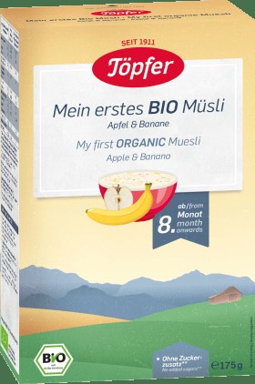 TÖPFER Cereal porridge \"My first organic muesli\" from the 8th month, 175 g