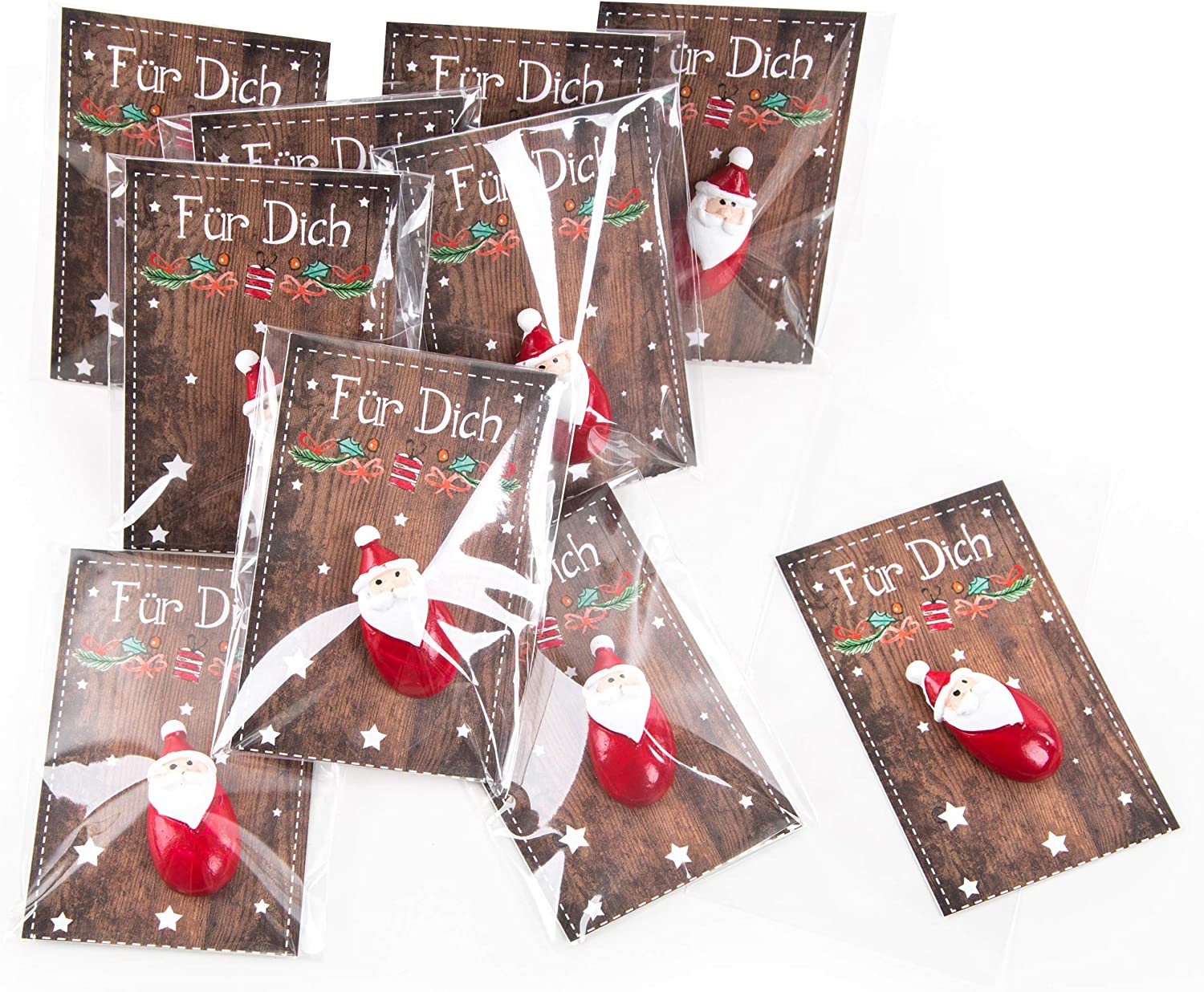 Logbuch-Verlag 10 Christmas Gift Small Mini Give-Away Employee Children Colleagues Friends Santa