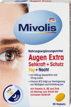 Mivolis Eyes extra eyesight + protection, day + night, capsules, 30 hours, 30 hours
