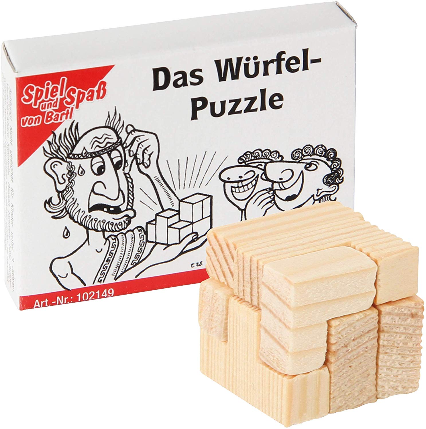 Bartl 102149 Wooden Mini Puzzle The 7 Small Wooden Cube Puzzle Pieces