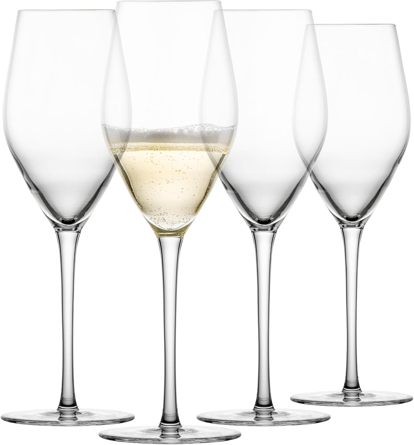 SCHOTT ZWIESEL Bar Special Champagne Glasses (Set of 4), Elegant Champagne Glasses with Moussing Point, Dishwasher Safe Tritan Crystal Glasses, Made in Germany (Item No. 123625)