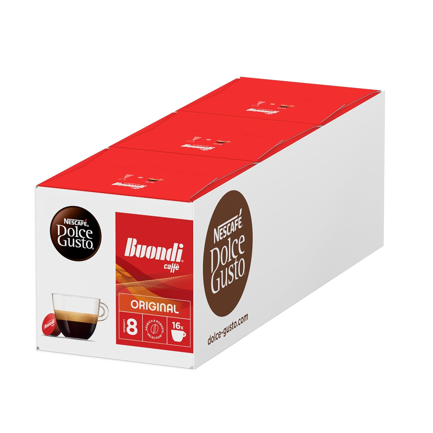 NESCAFE DOLCE GUSTO NESCAFÉ DOLCE GUSTO Espresso Buondi Coffee Capsules Pack of 3 (3 x 16 Capsules)