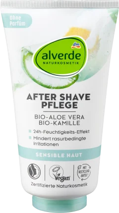 alverde NATURKOSMETIK After Shave Care Organic Aloe Vera Organic Chamomile, 150 ml