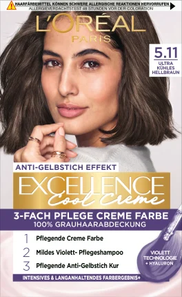L'Oréal Paris Excellence Hair Color Cool Cream Light Brown 5.11, 1 pc