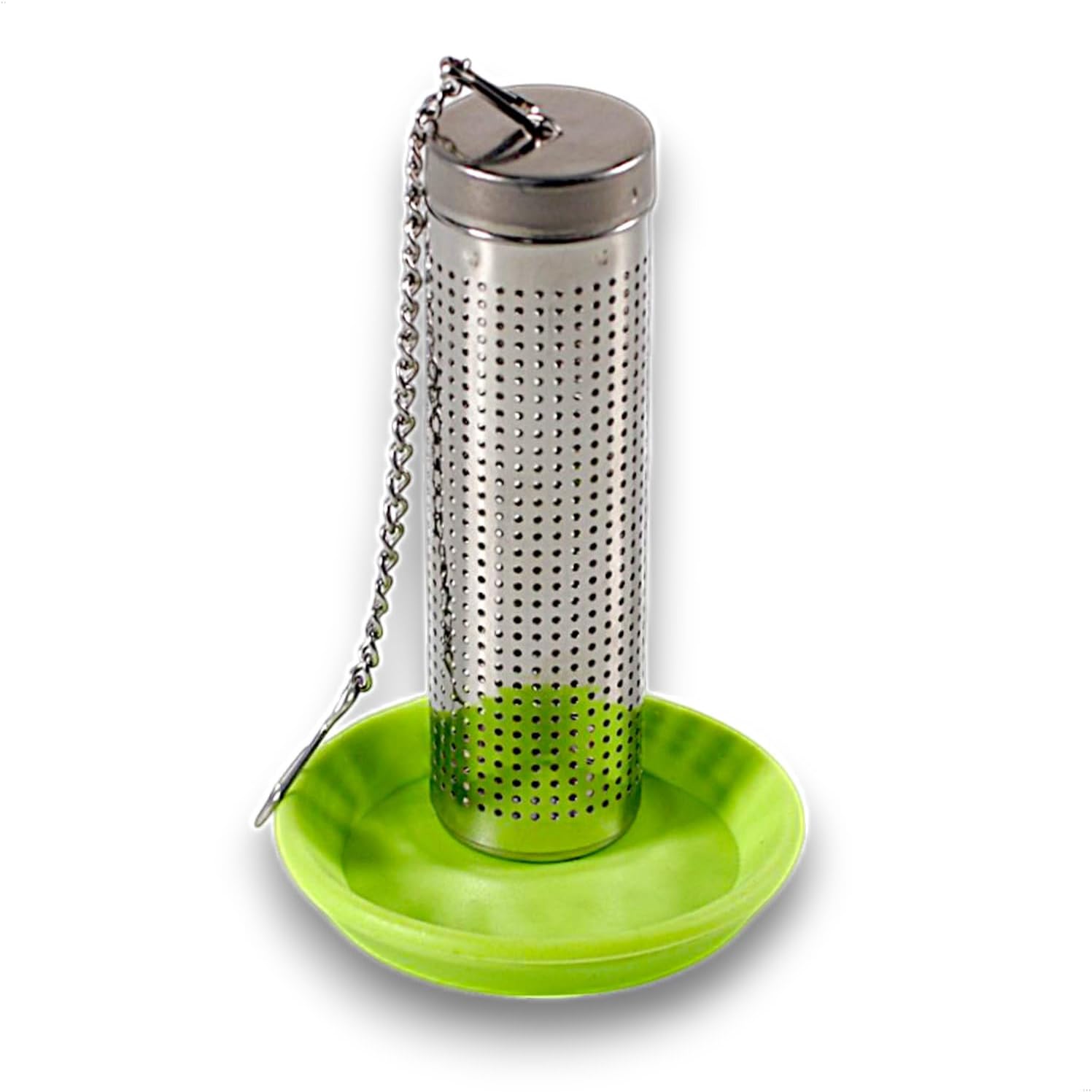 Kerafactum Tea Filter Strainer Tea Brewer Tea Strainer Extra Fine Tea Filter Made of Stainless Steel Suitable for Drinking Bottles Bottles and Bottle Necks with Chain and Tea Pad Bayonet Cap for Thermos Flasks